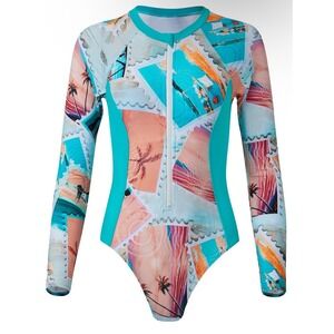 Venus Rashguard One Piece Swimsuit Long Sleeve Zip Front Paddle UV Protect Surf
